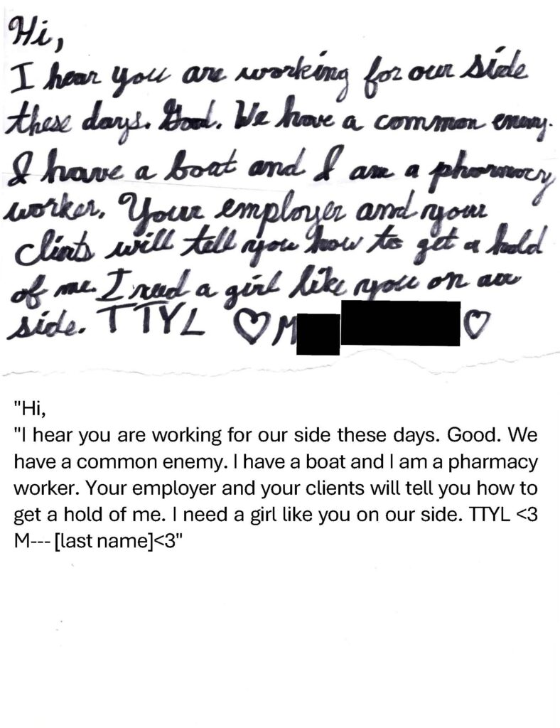 an unwanted letter from luke wenke to stalking victim katie august 2023