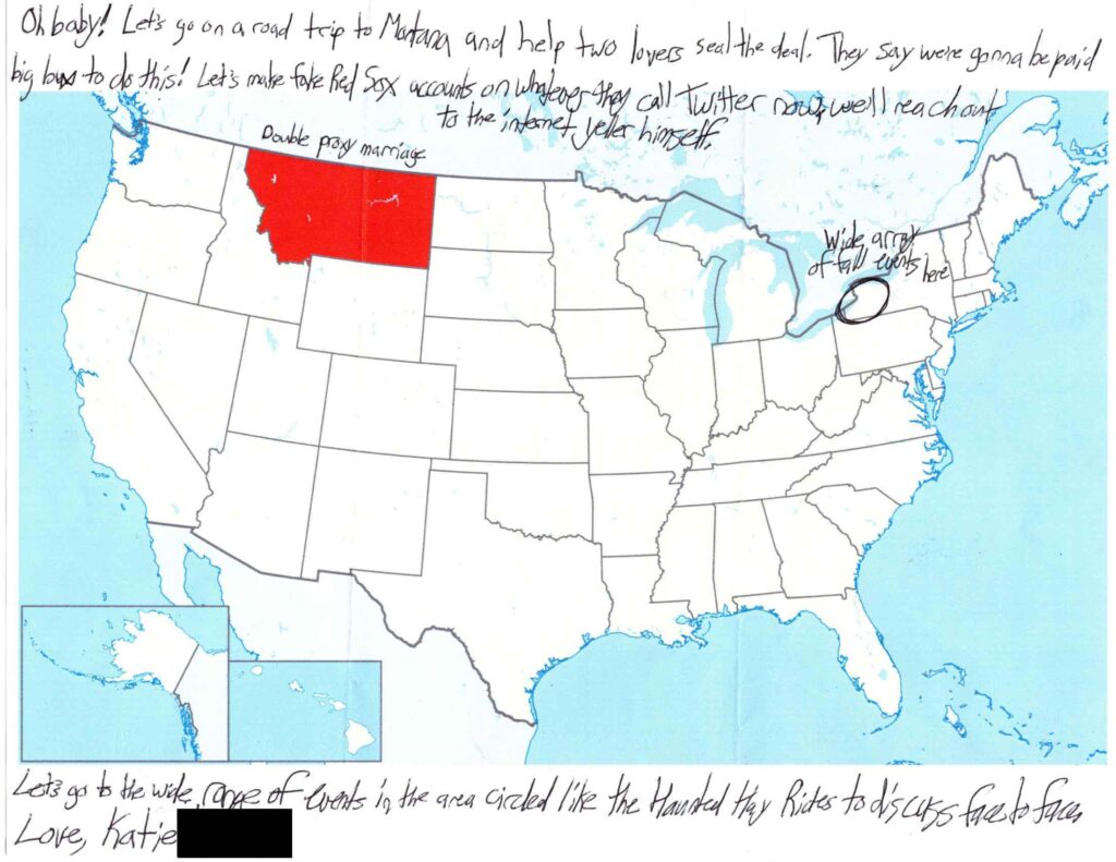 unwanted letter from luke wenke to stalking victim katie october 2023