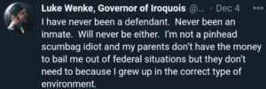 luke wenke twitter x screenshot ryan obsession father kevin wenke 2020 2021