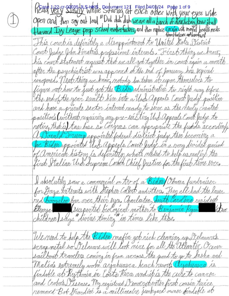 A letter from Luke Wenke to the Honorable John L. Sinatra, Jr.; 04/2024.