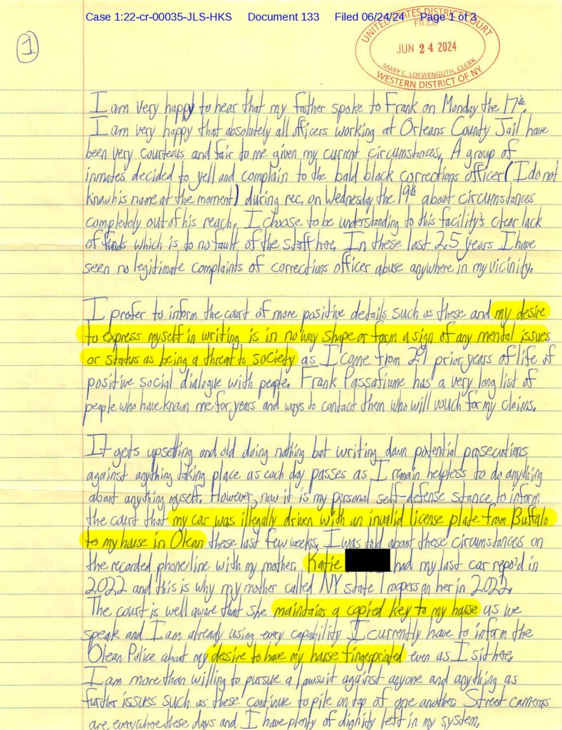 letter from luke wenke to the honorable john l. sinatra jr. 06/24/2024