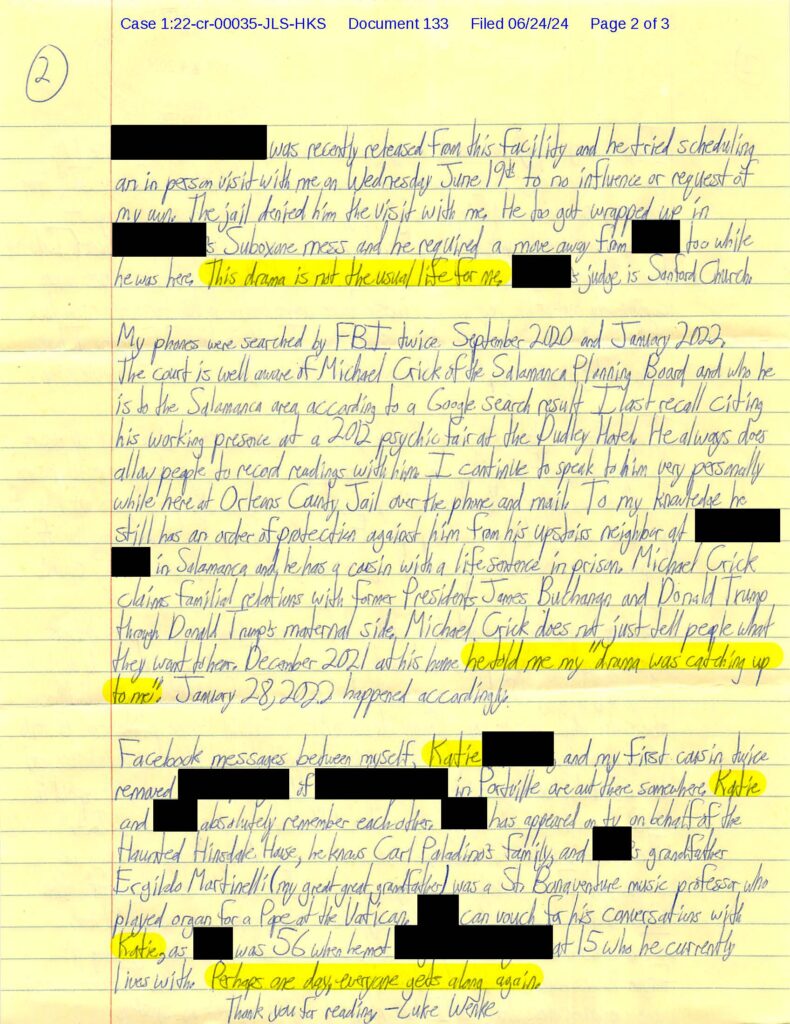 letter from luke wenke to the honorable john l. sinatra jr. 06/24/2024