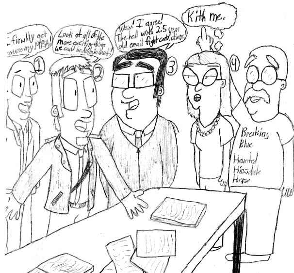 luke wenke cartoon drawing judge sinatra katie valentine paul kevin