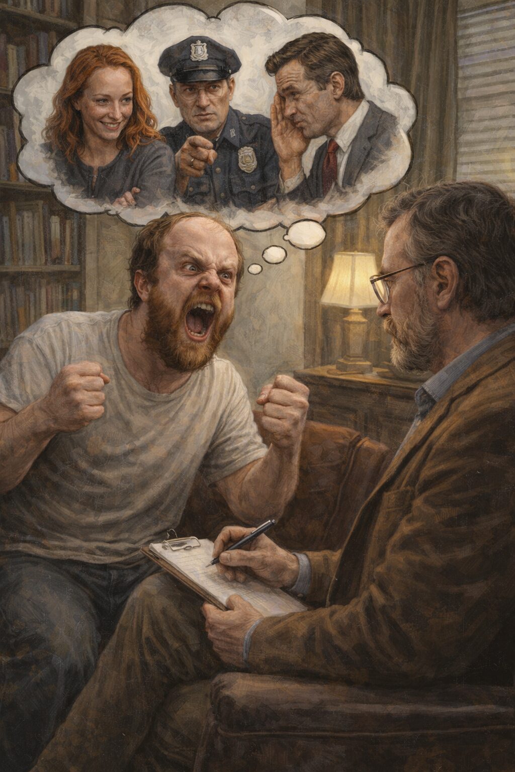 not luke wenke psychiatric psychological evaluation screaming at doctor interview anger stalker obsessed