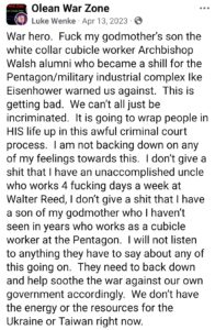 luke wenke facebook screenshot 2023 godmother insults