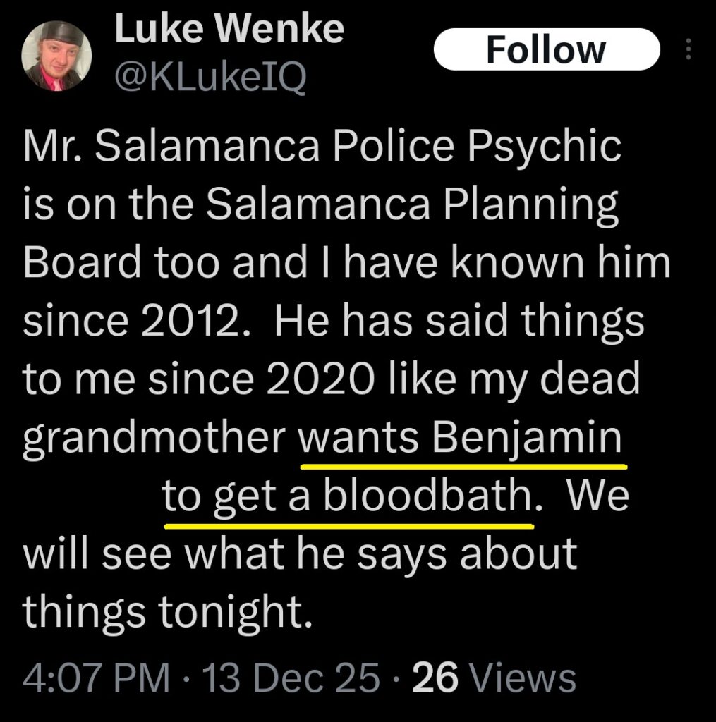 luke wenke saying his grandma wants his stalking victim ryan to "get a bloodbath"