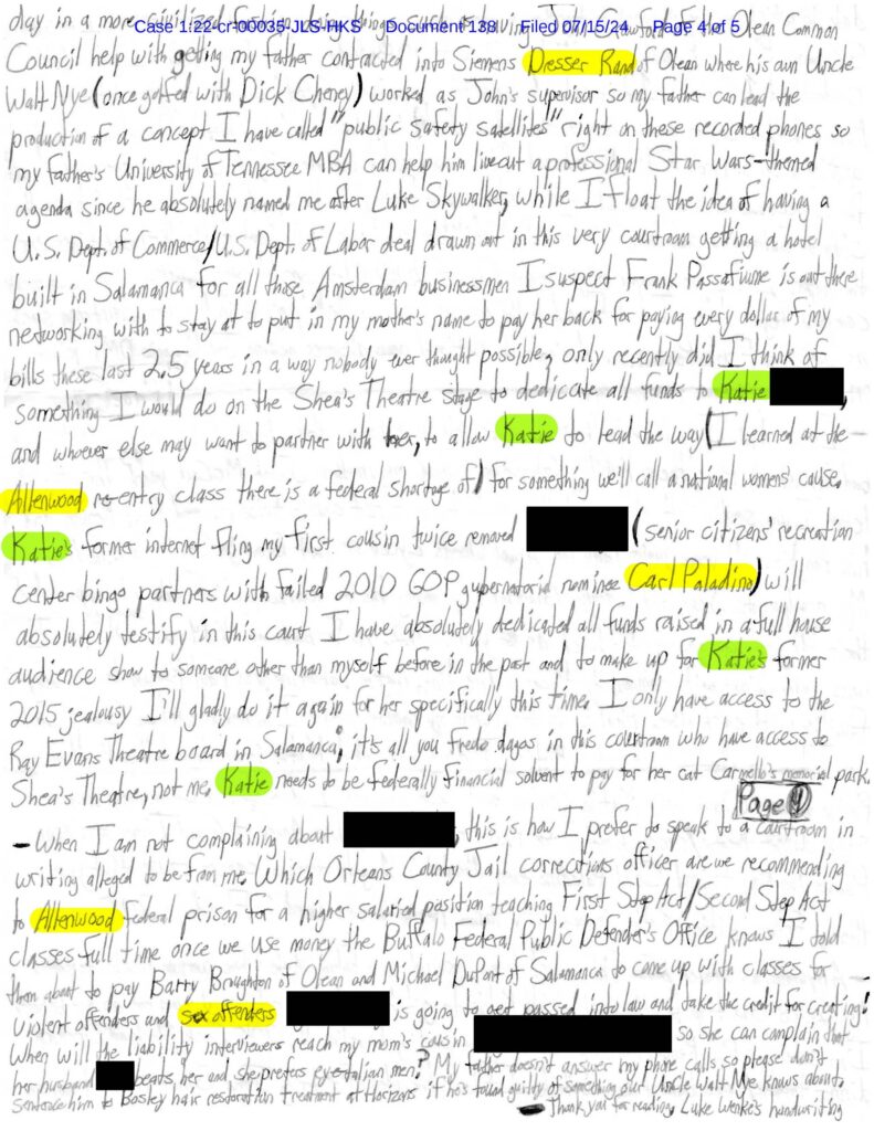 letter from luke wenke to the honorable john l. sinatra jr.; 07/15/2024